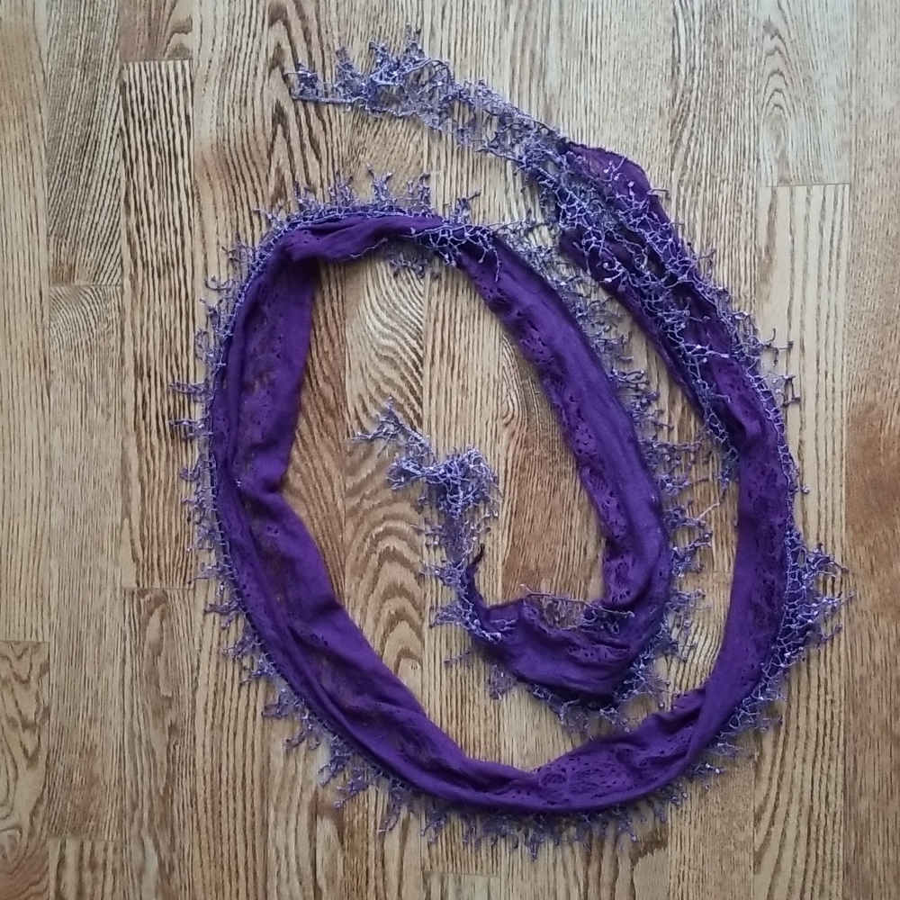 Violet Lace and Tassel Scarf ❤ Thin and Short ❤ The Perfect Accent